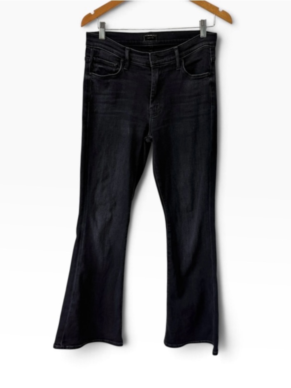 MOTHER The Weekender Black Deep End Wash Flare Grunge Preppy Minimalist Size 29